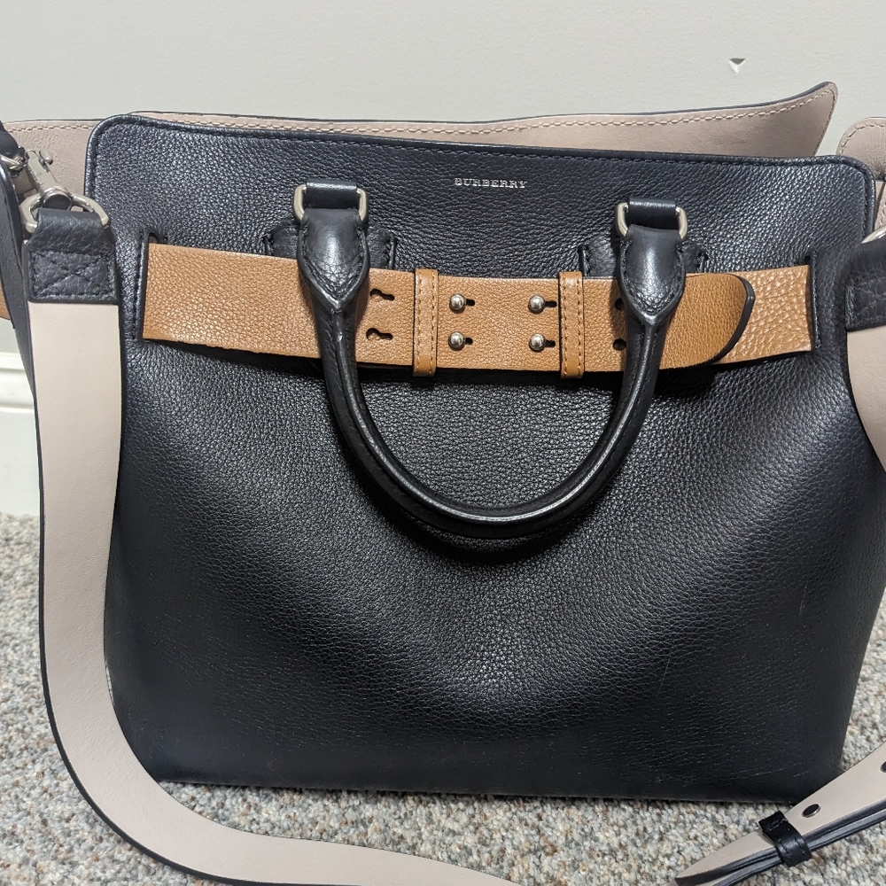 Burberry Belt Tote- black & brown